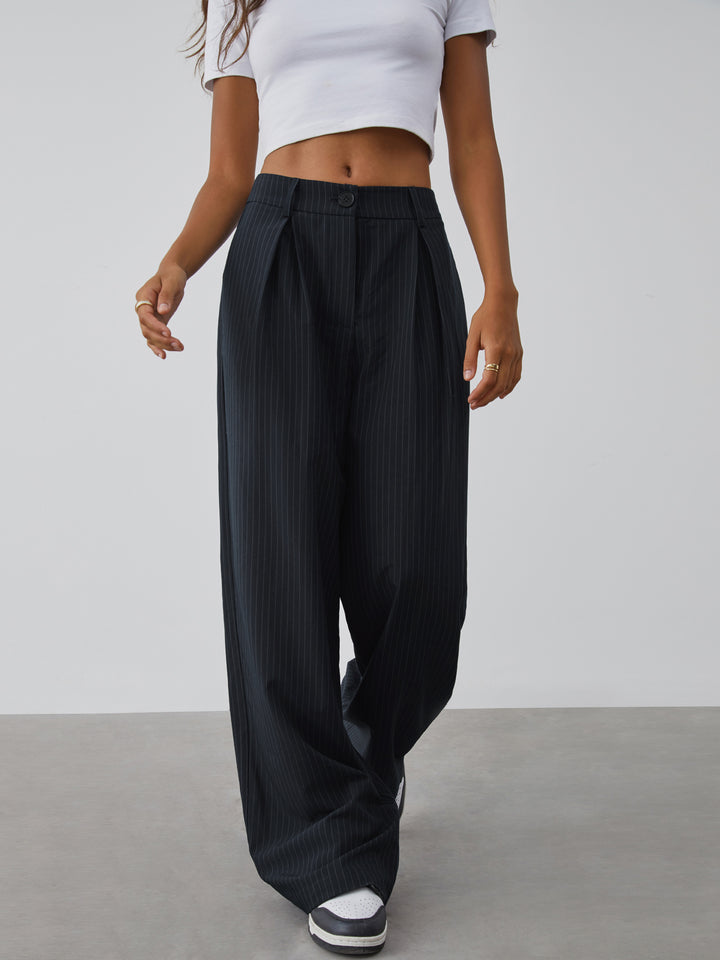 Shock Value Pinstripe Wide Leg Dress Pants – COMMENSE