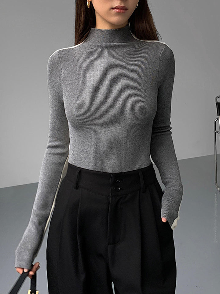 Two Tone Double Sided Long Sleeve Knit Top – COMMENSE
