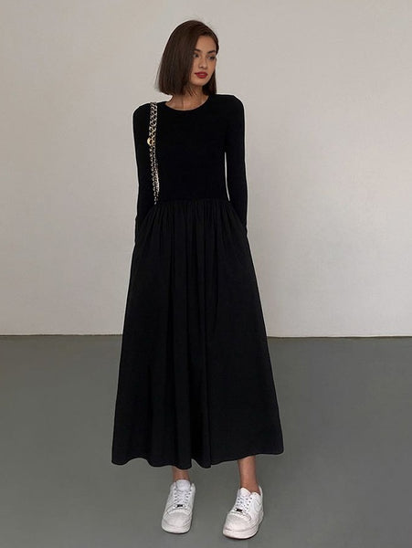 Leisure Pockets Long Sleeve Long Dress Leisure Pockets Long Sleeve Long Dress
