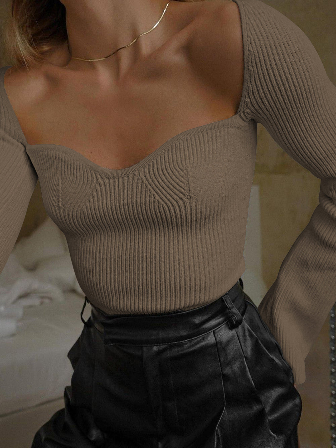 トップス Long Sleeve Knit Top Kazayo-Long-Sleeve-Knit-Top-in