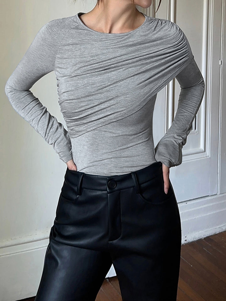 Layered Long Sleeve Pleated Shirt – COMMENSE