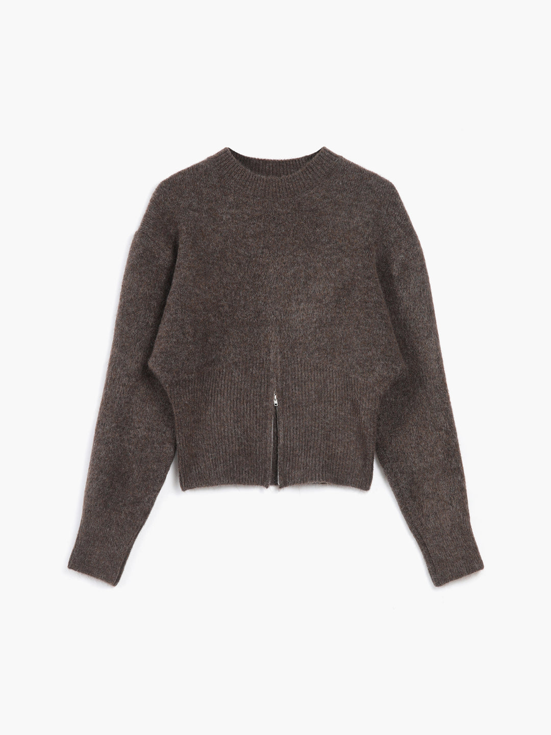 Half zip fashion fuzzy sweater