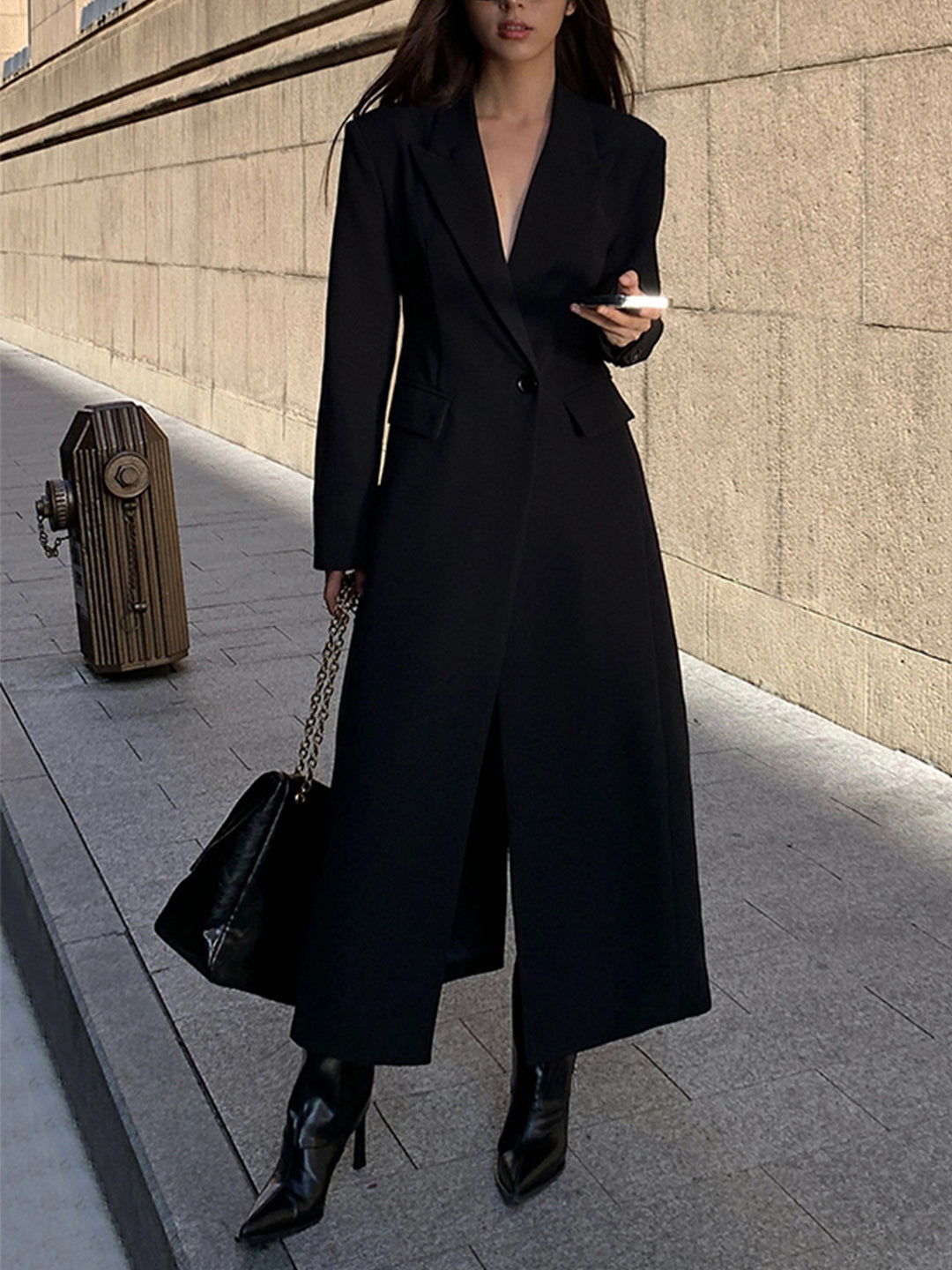 Collar Pocket Blazer Coat | COMMENSE