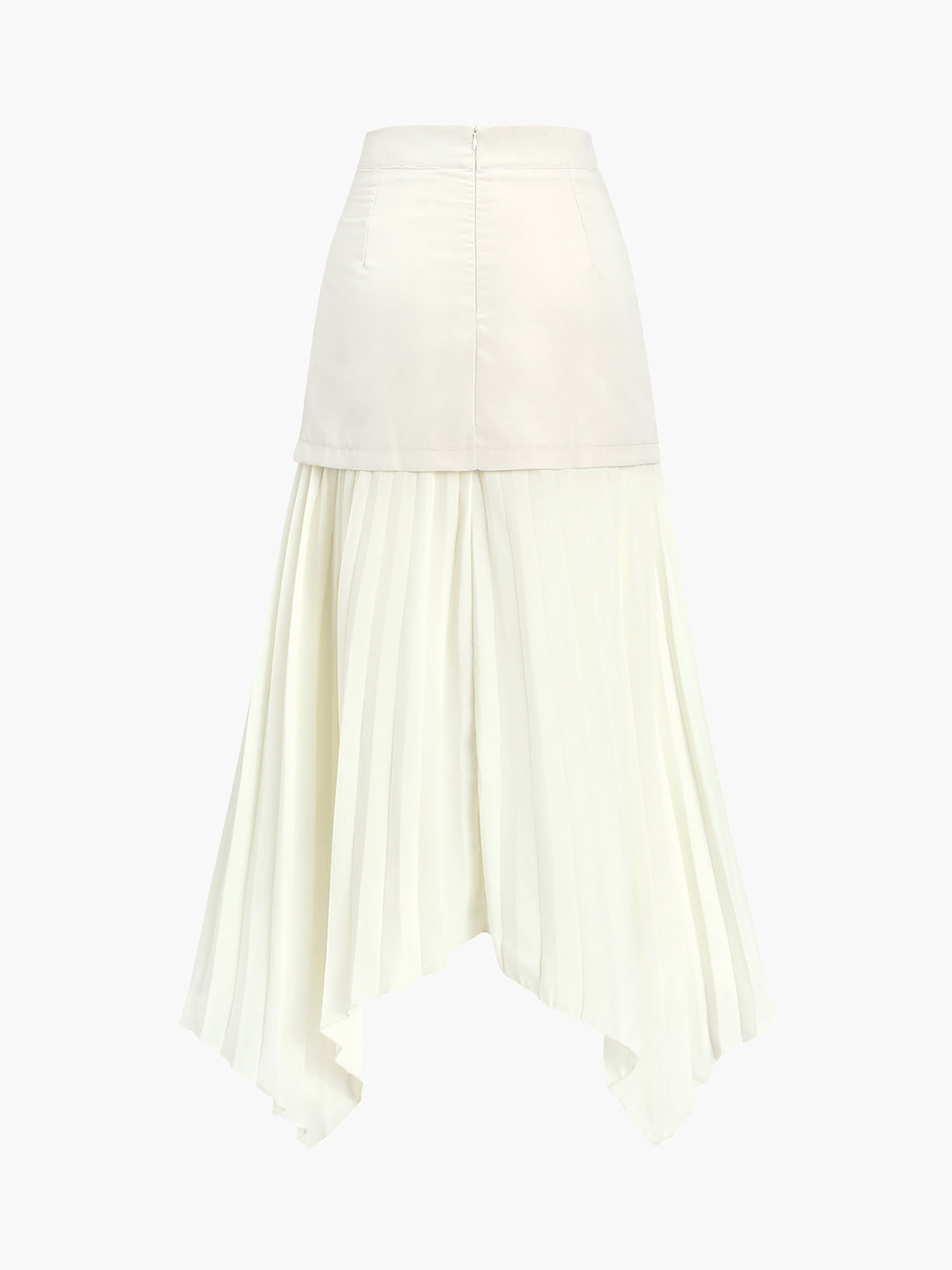 Patchwork Asymmetrical Pleated Buttoned Midi Skirt – COMMENSE