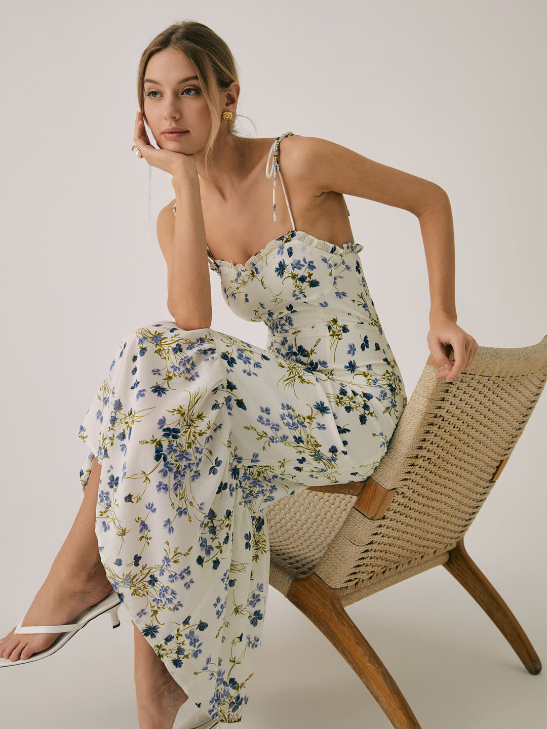 Ruffle Floral Print Cami Long Dress | COMMENSE Ruffle Floral Print Cami Long Dress | COMMENSE