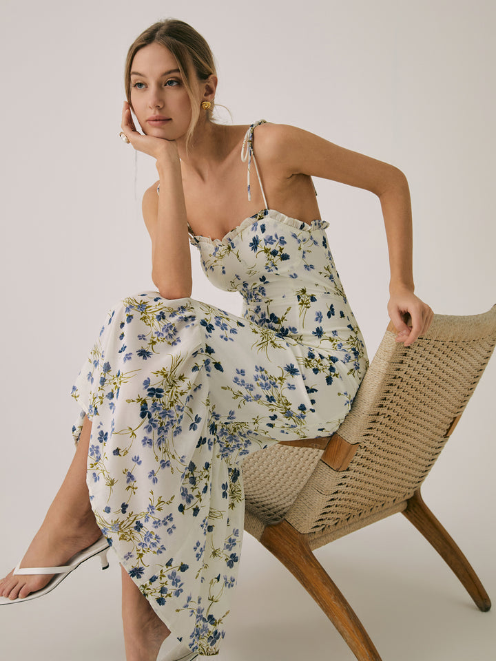 commense ruffle hem cami plain midi dress Ruffle Hem Cami Plain Midi Dress Commense