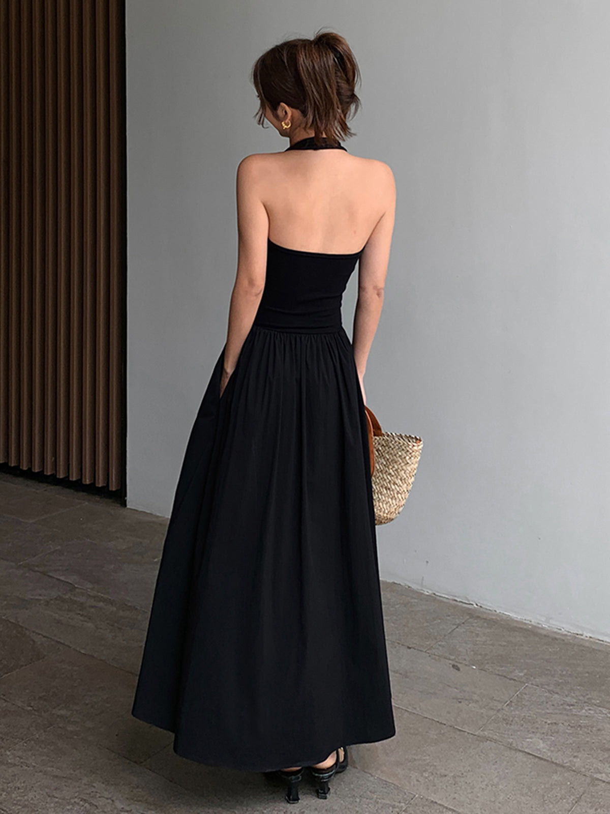 Minimalist Halter Backless Long Dress | COMMENSE Minimalist Halter Backless Long Dress | COMMENSE