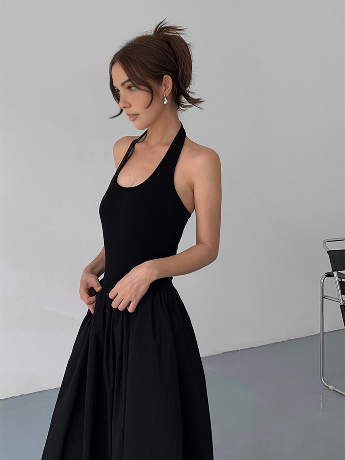 Minimalist Halter Backless Long Dress | COMMENSE Minimalist Halter Backless Long Dress | COMMENSE