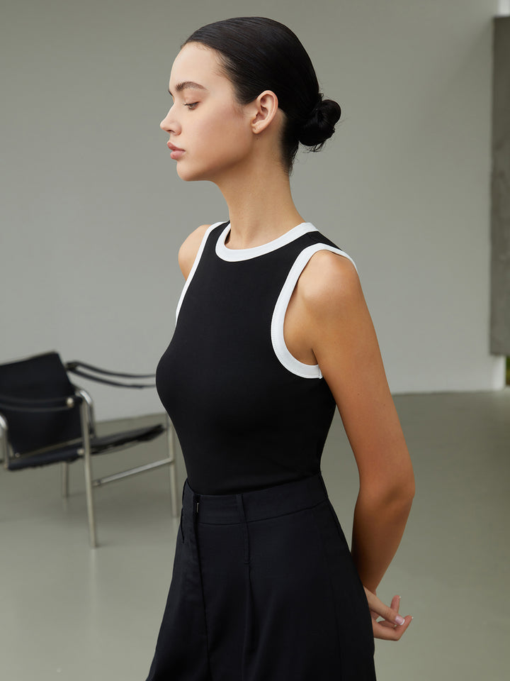 Worth A Million Contrast Trim Tank Top – COMMENSE