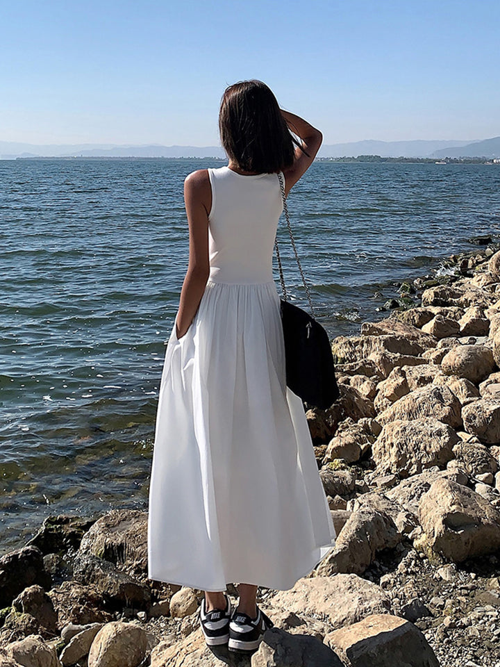 Leisure Crew Neck Long Dress – COMMENSE