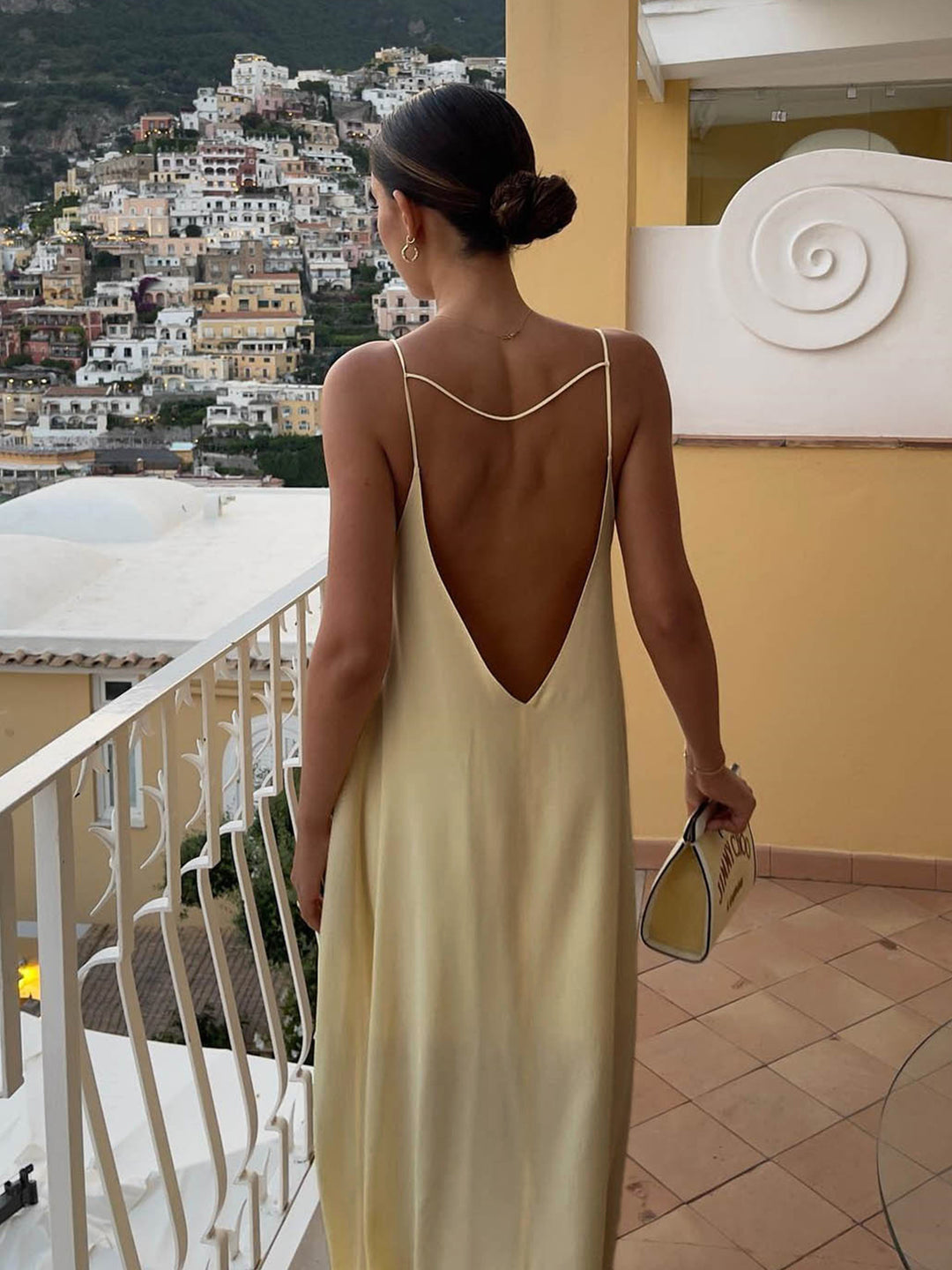 Backless Vacation Satin Long Dress – COMMENSE