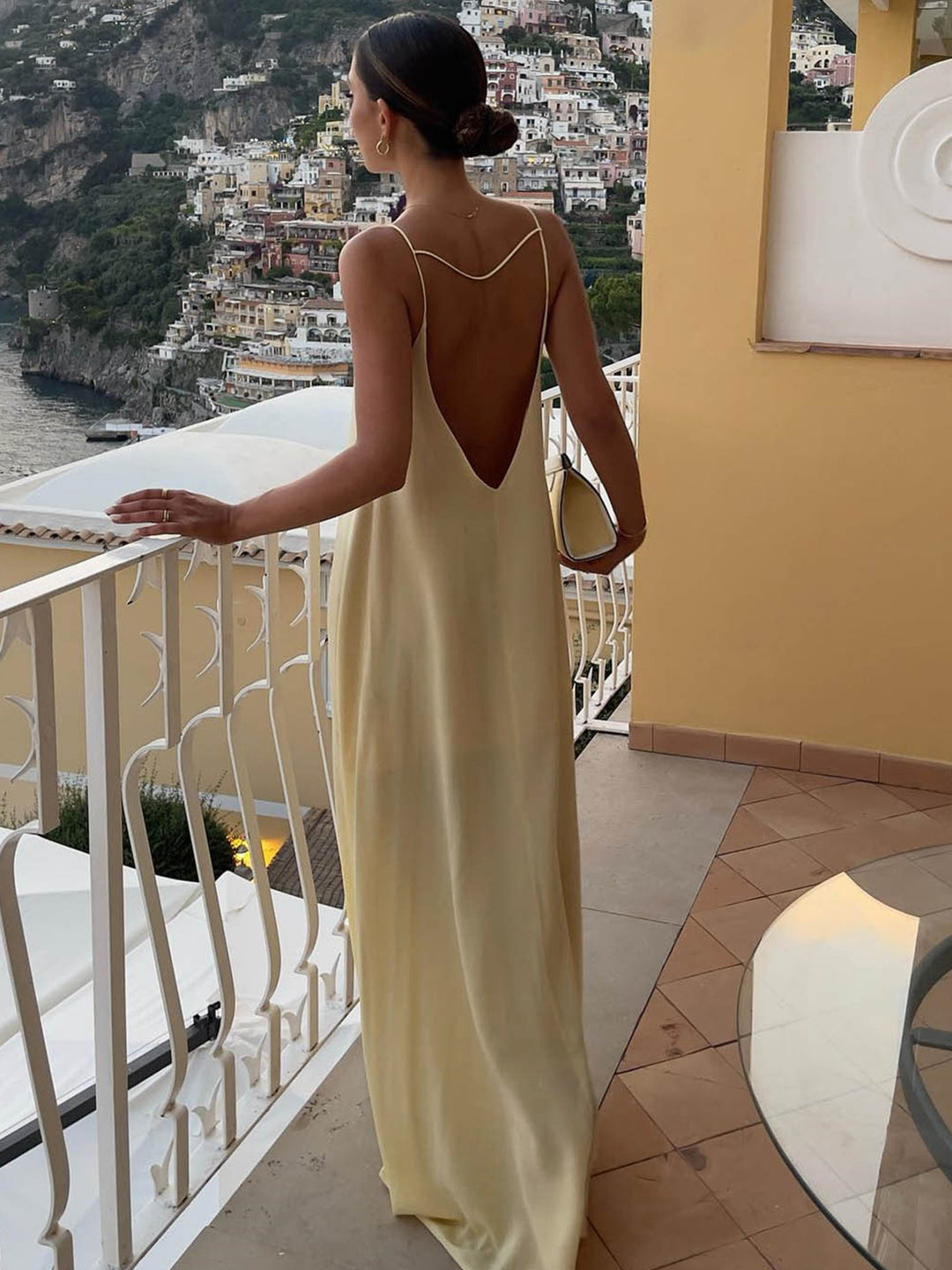 Backless Vacation Satin Long Dress | COMMENSE Backless Vacation Satin Long Dress | COMMENSE