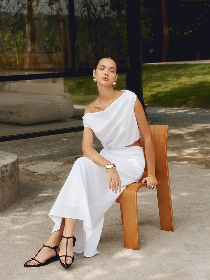 オールインワン・サロペット Antonelli White Monsen Maxi Skirt JUST KEEP GOIN MAXI SKIRT – AKIRA