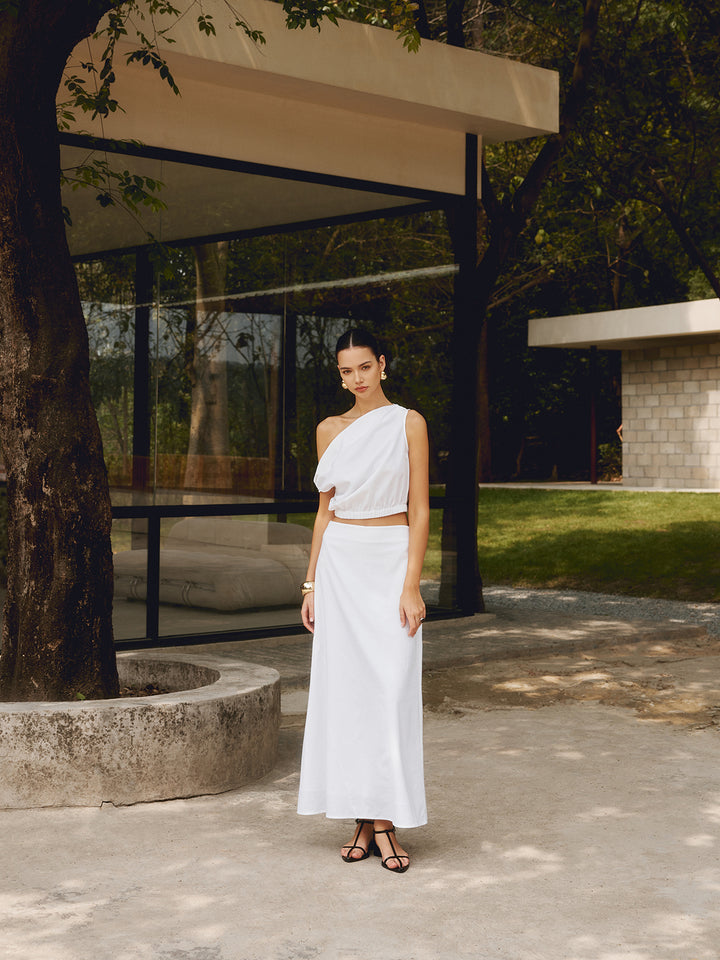 ワンピースその他 typeservice Asymmetrical Shirring Skirt White Asymmetrical Shirring Skirt [White] - 타입서비스