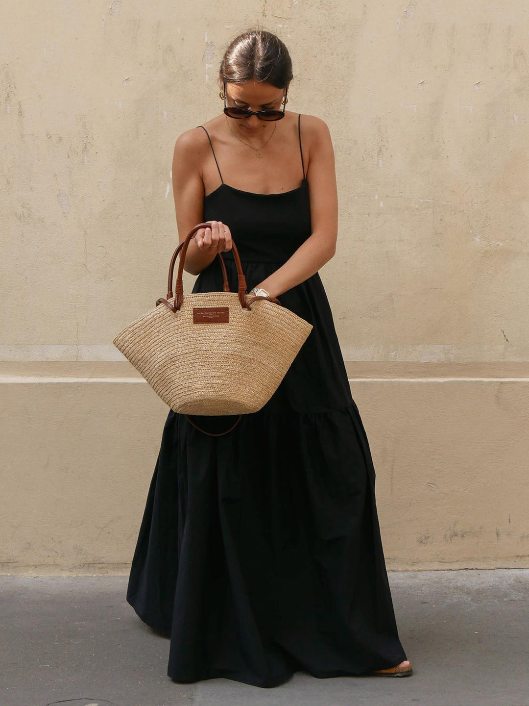 Solid Backless Long Dress - Black