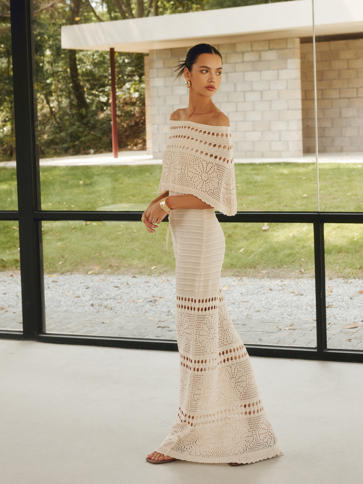 shawl with maxi dress