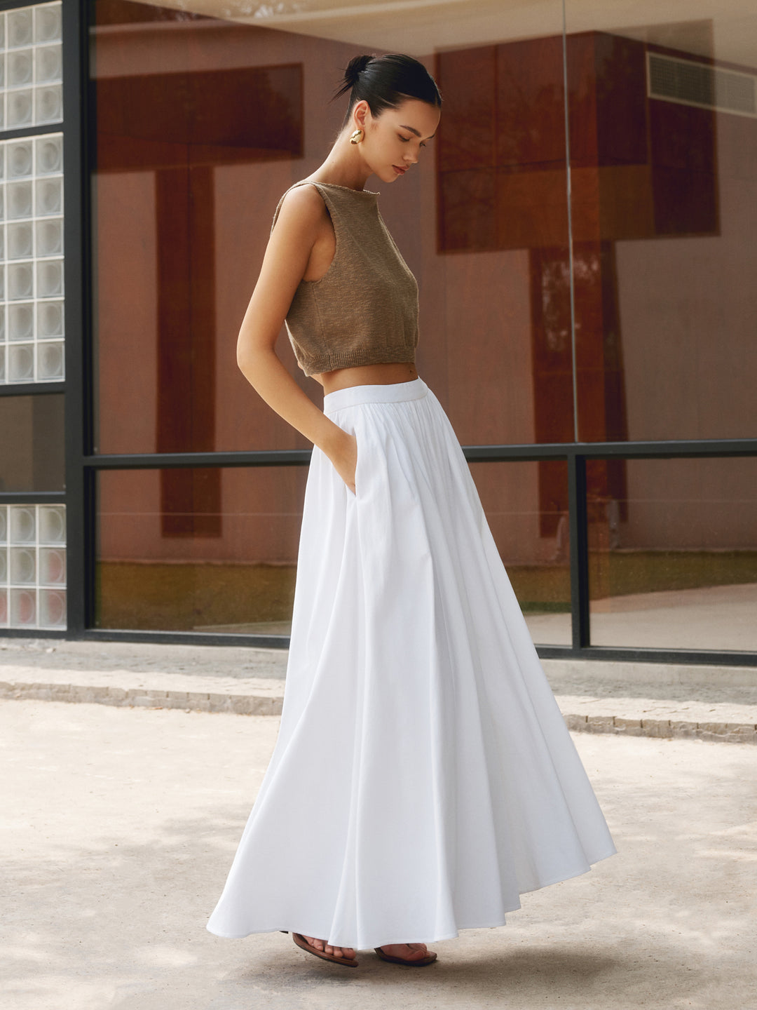 Long White Linen Skirt Mariella Linen Maxi Skirt White – Peppermayo