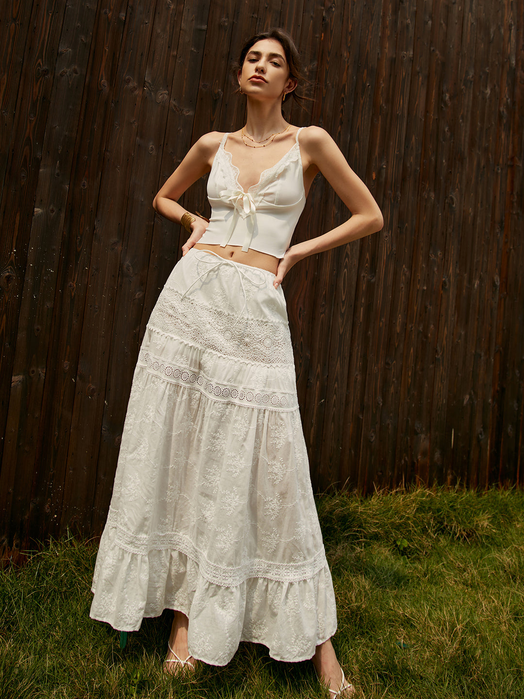 Na.e Cotton Volume Skirt ベージュ Washed Cotton Cargo Skirt, Beige