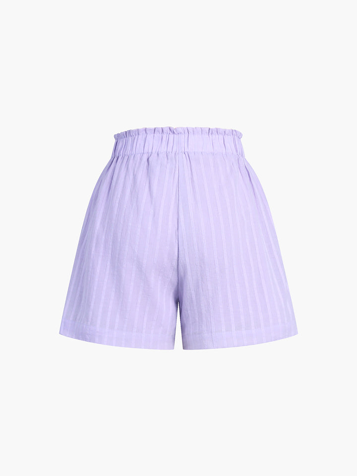 Pure Cotton Pinstripe Long-Sleeve Shorts Set – COMMENSE