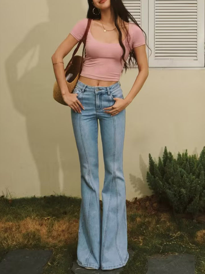 Denim Pockets Flare Jeans – COMMENSE