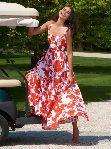 Blooming In Summer Floral Print Cami Long Dress – COMMENSE