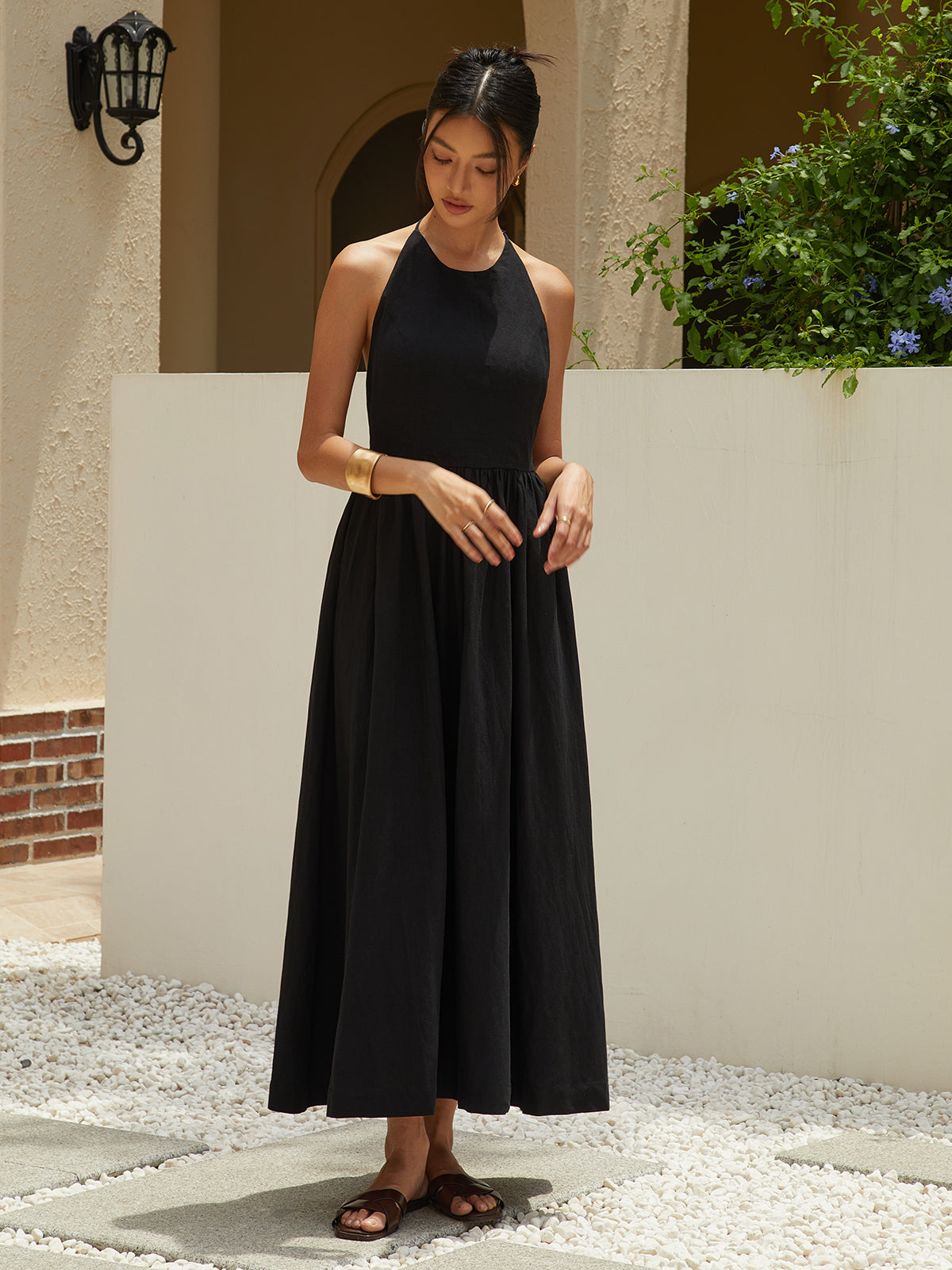 Solid Halter Long Dress | COMMENSE Solid Halter Long Dress | COMMENSE