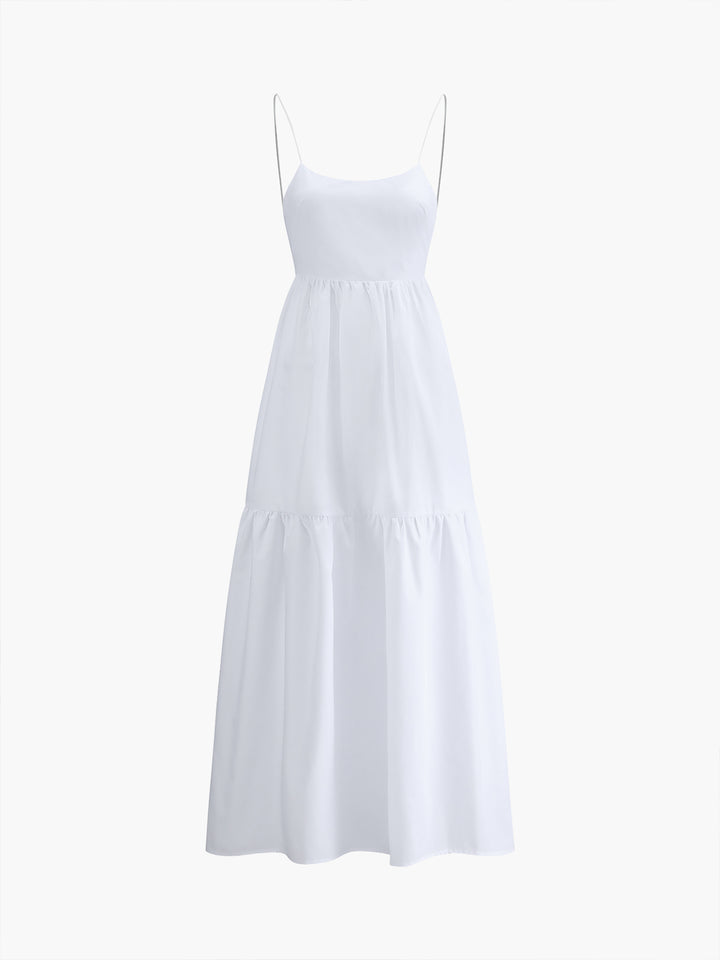navy blue dress for baby girl Backless Cutout Cami Long Dress - Blue - XS