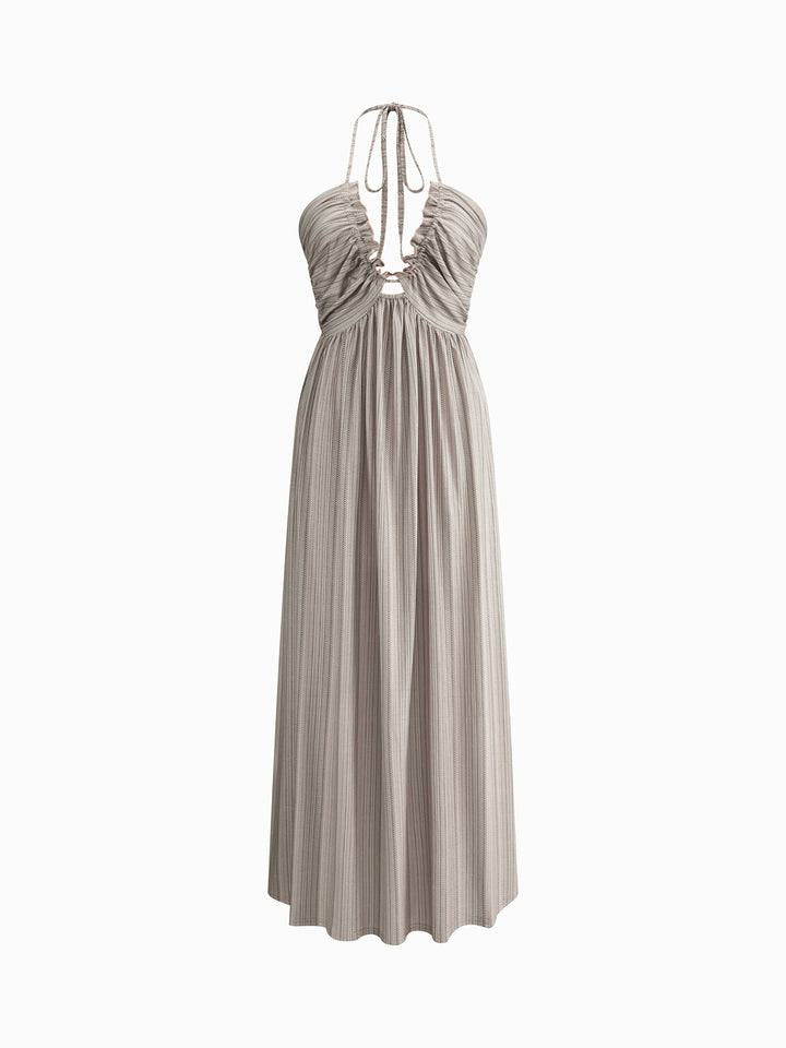 Backless U-Neck Halter Strap Long Dress | COMMENSE Backless U-Neck Halter Strap Long Dress | COMMENSE