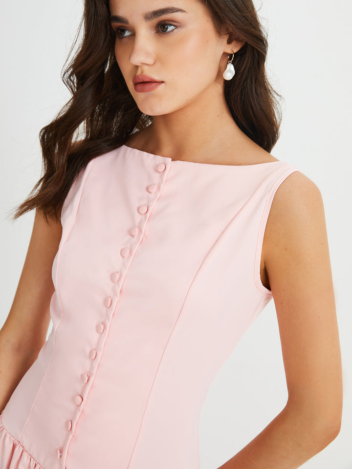 売れ筋商品|||２４セブンコンフォート カットソー トップス レディース Petite Pink Pleated Crew Neck Back Closure Sleeveless Top Pink Multi Womens Pink Pleated Crew Neckline Back Closure Sleeveless