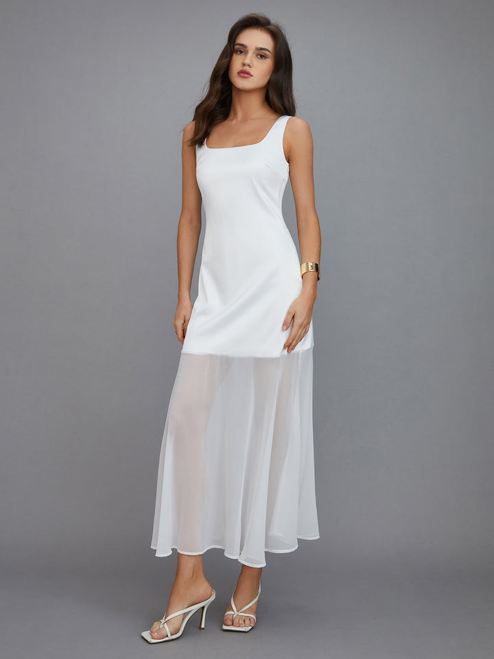 Sheer Overlay Long Dress Sheer Overlay Long Dress