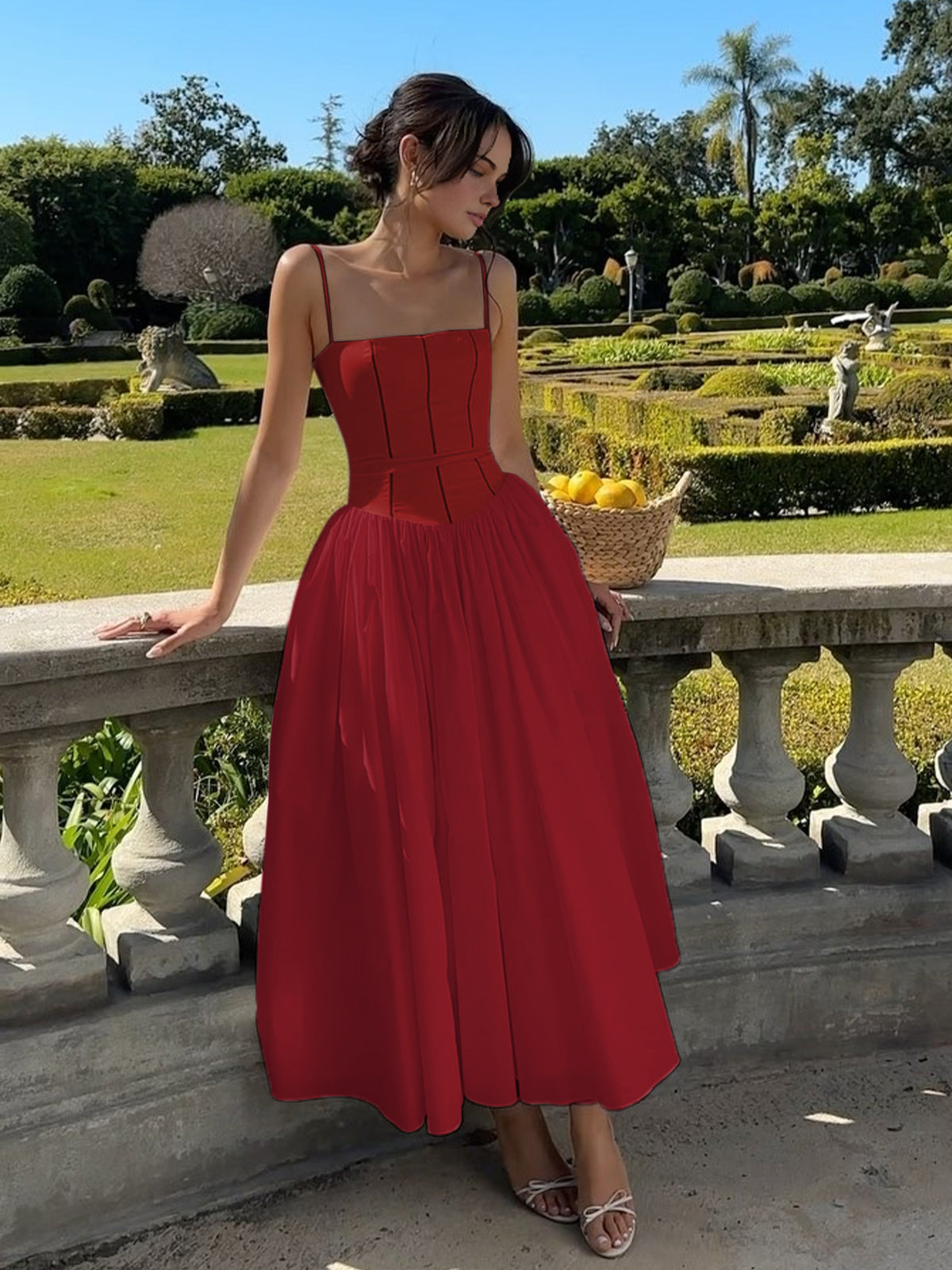 Serendipity Frenchy Flowy Long Dress – COMMENSE