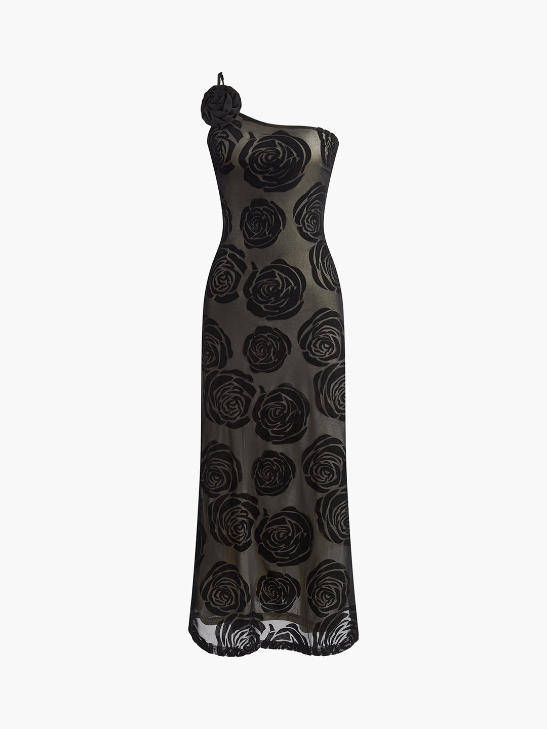 Jacquard Floral Asymmetrical Long Dress | COMMENSE Jacquard Floral Asymmetrical Long Dress | COMMENSE
