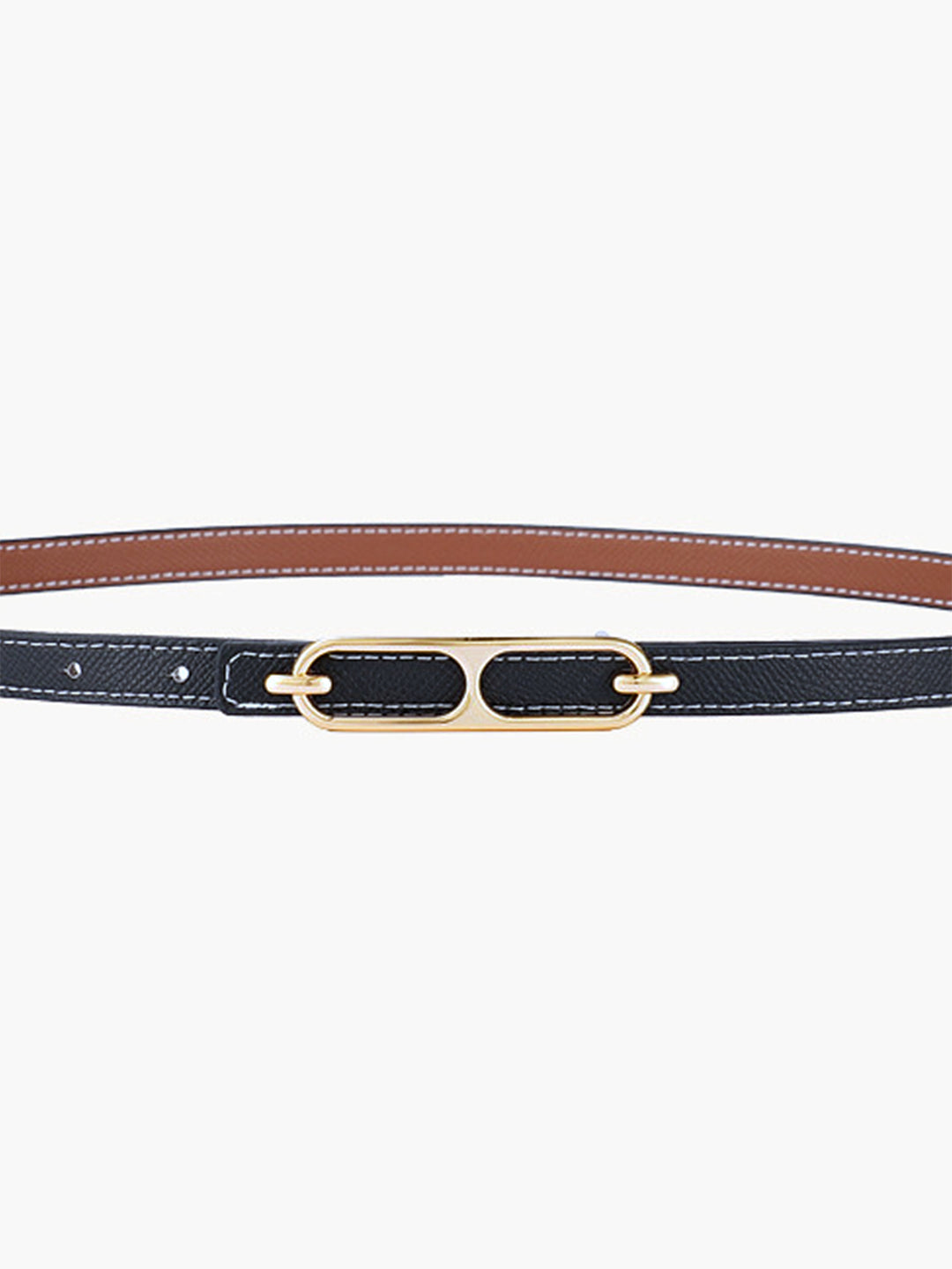 Commense Womens Black Belt with Golden Brasy Tone Buckle‎ Fashion Accessory Commense Gold Buckle Black Belt Adjustable Women main image 4