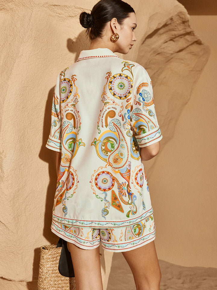 Polo Print Half Sleeve Shorts Set – COMMENSE