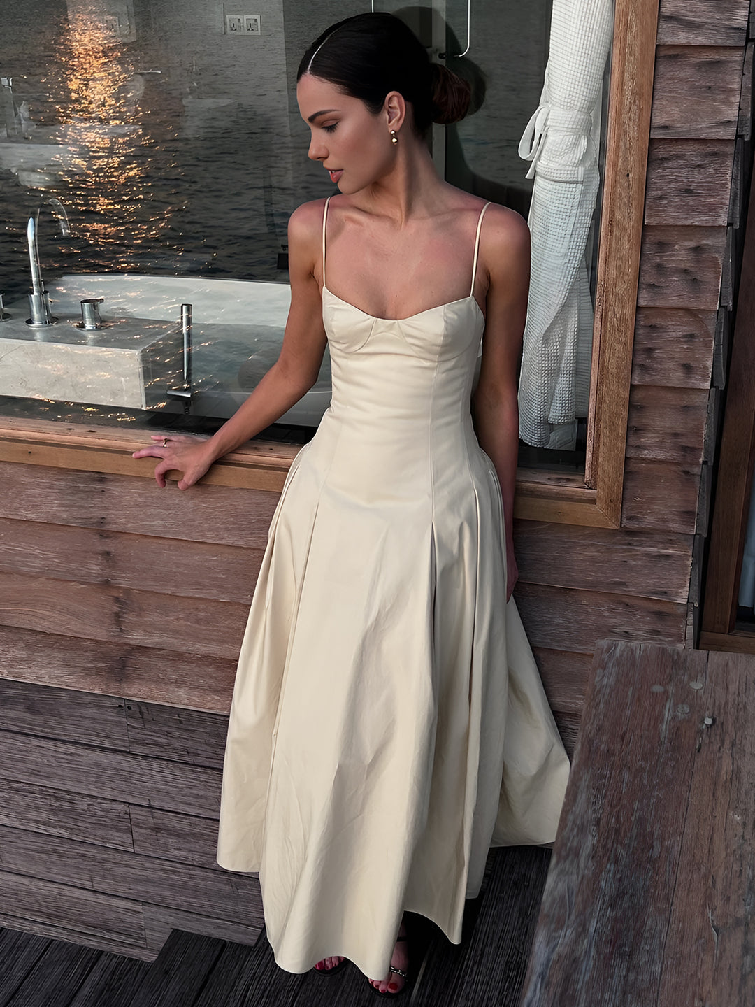 pleated cami dress Pleated Cami Long Dress