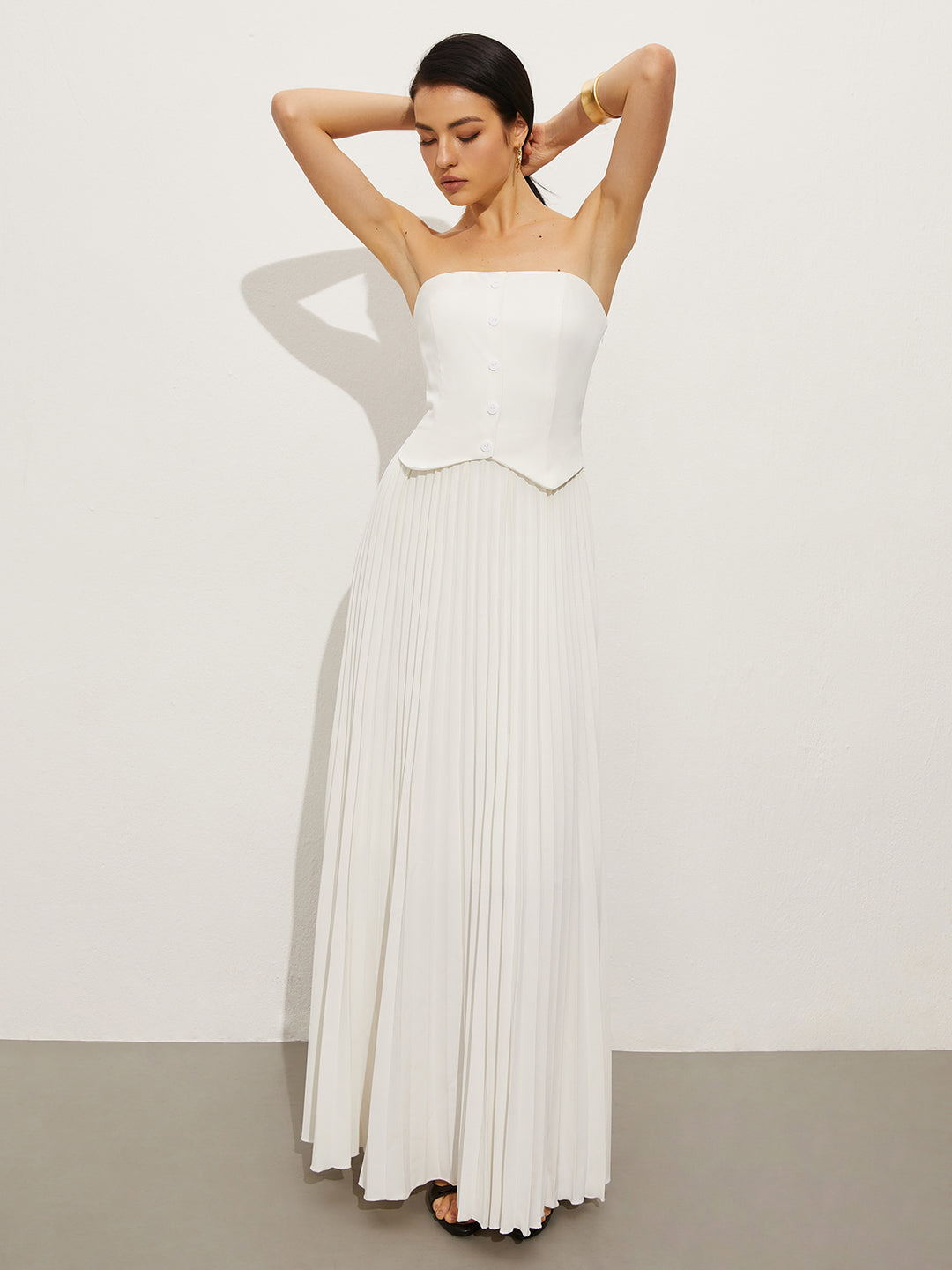 Wrap Off-Shoulder Pleated Dress | COMMENSE Wrap Off-Shoulder Pleated Dress | COMMENSE