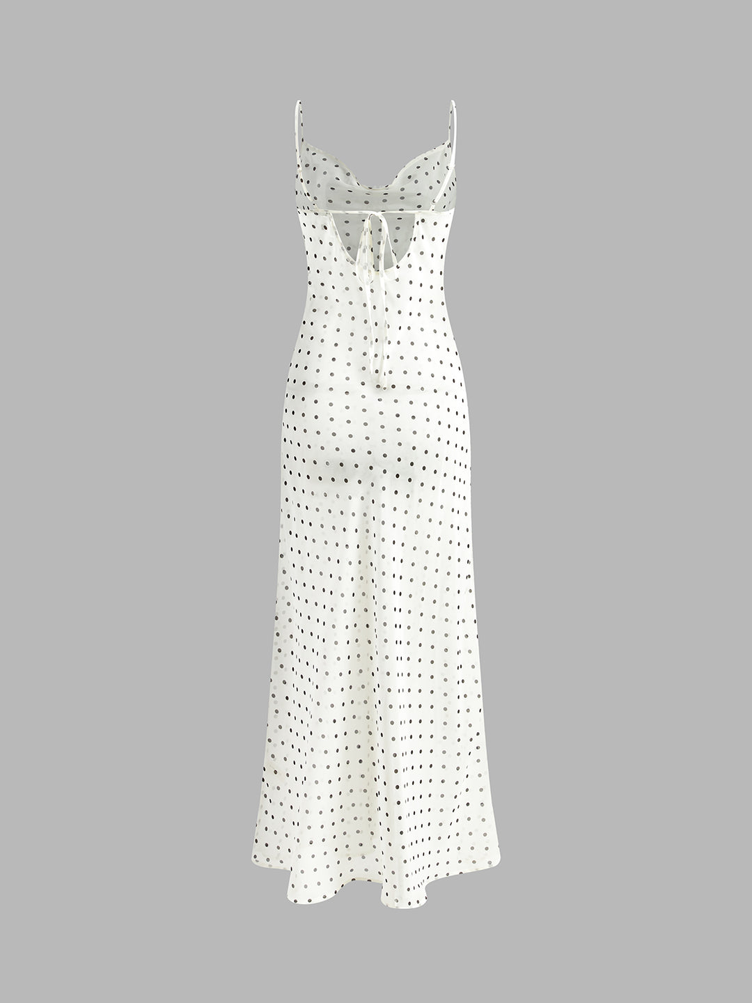 Chiffon Sheer Polka Dot Print Backless Long Dress – COMMENSE Chiffon Sheer Polka Dot Print Backless Long Dress – COMMENSE