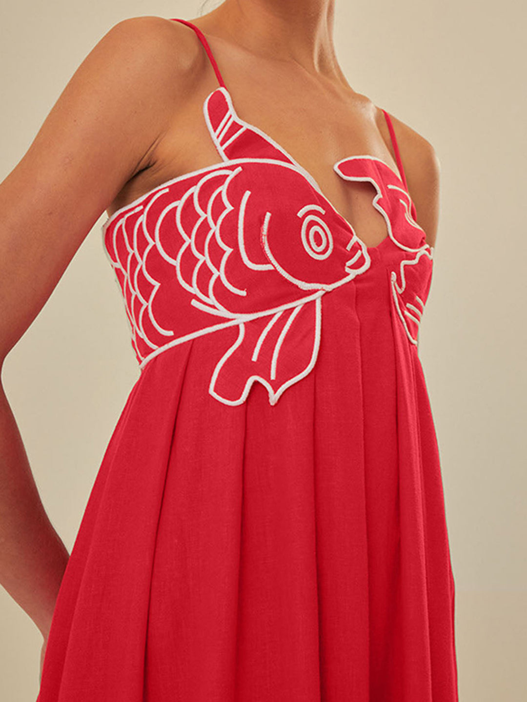Embroidered Fish Semi-Sheer Cami Dress | COMMENSE Embroidered Fish Semi-Sheer Cami Dress | COMMENSE