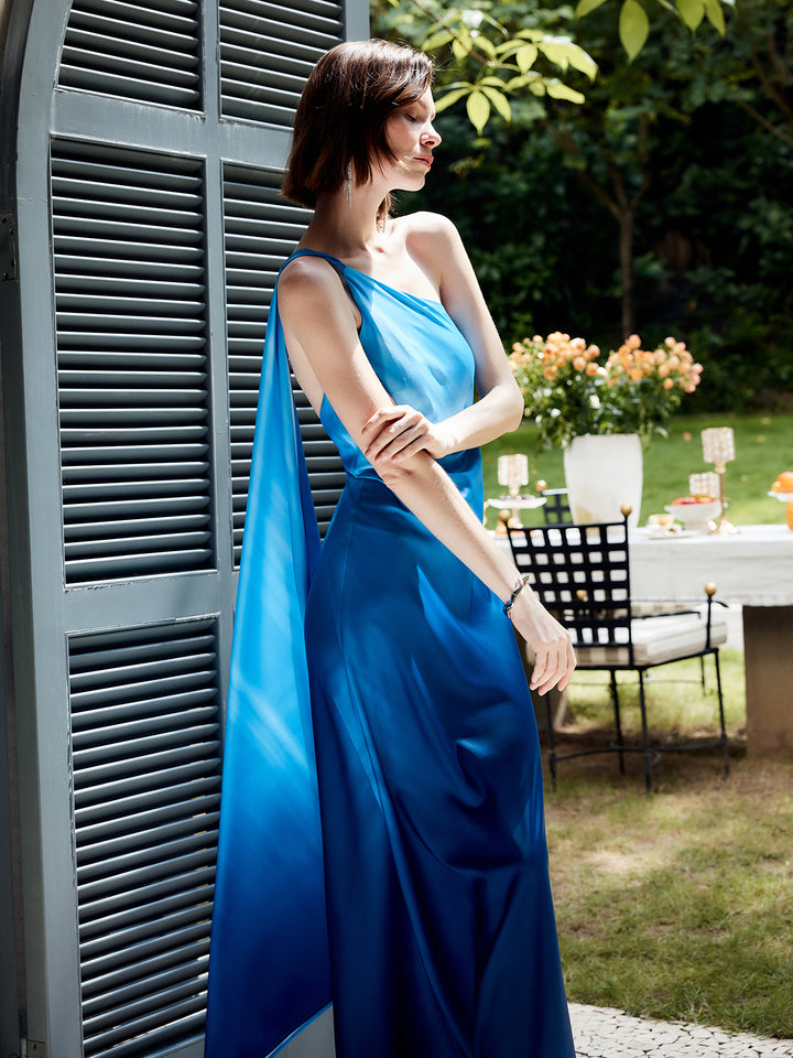 Asymmetrical One Shoulder Gradient Long Dress | COMMENSE Asymmetrical One Shoulder Gradient Long Dress | COMMENSE