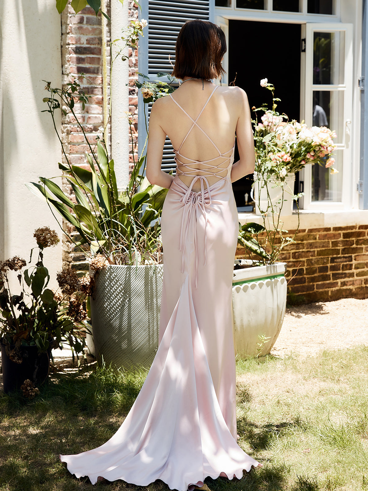 Drawstring Backless Lace Up Long Dress | COMMENSE Drawstring Backless Lace Up Long Dress | COMMENSE