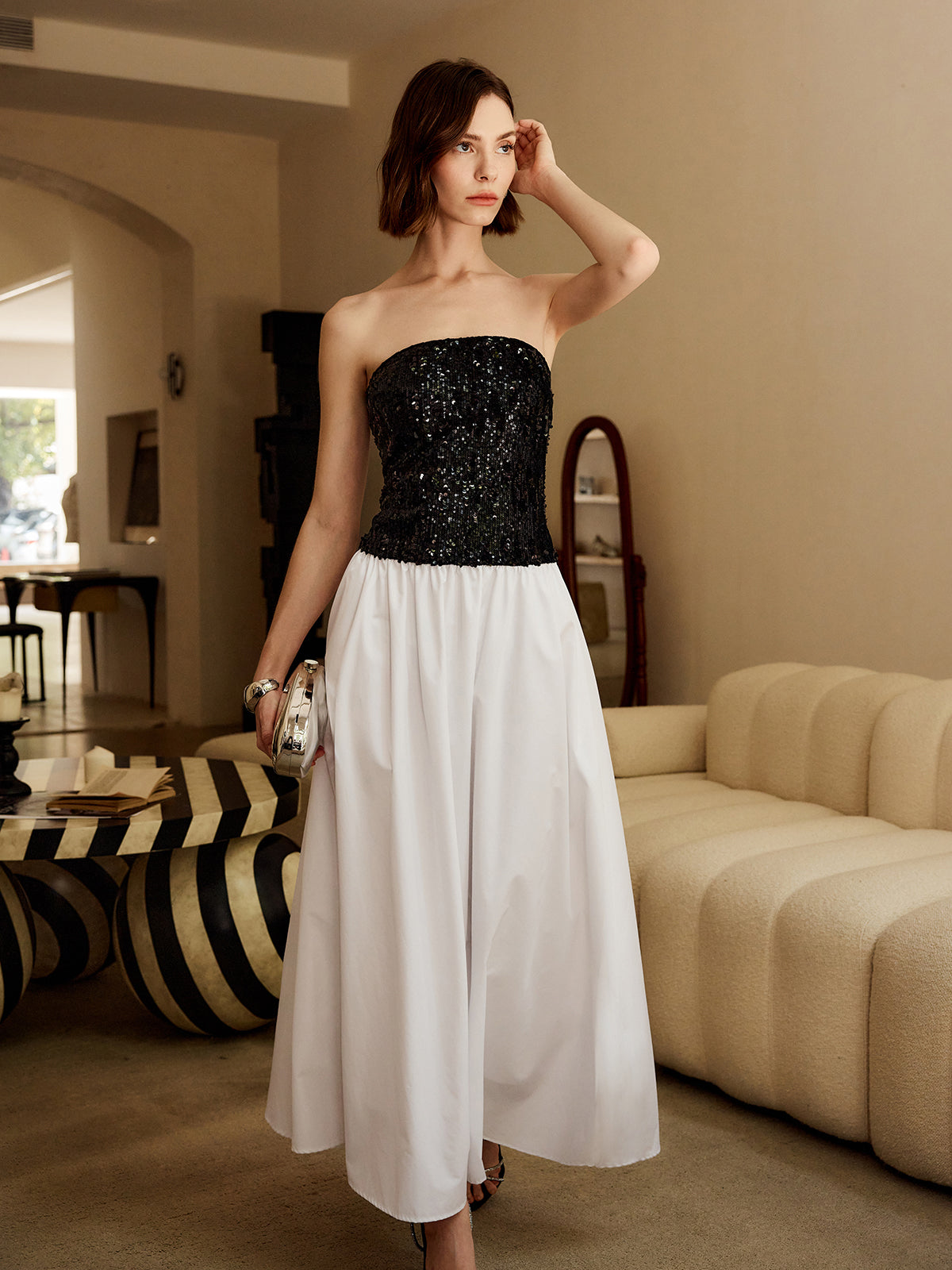 knee length dresses for ladies Tube Maxi Dress