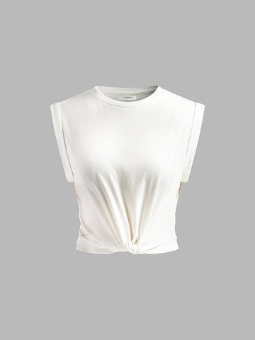 Twist Knot Striped Cotton Shirt
