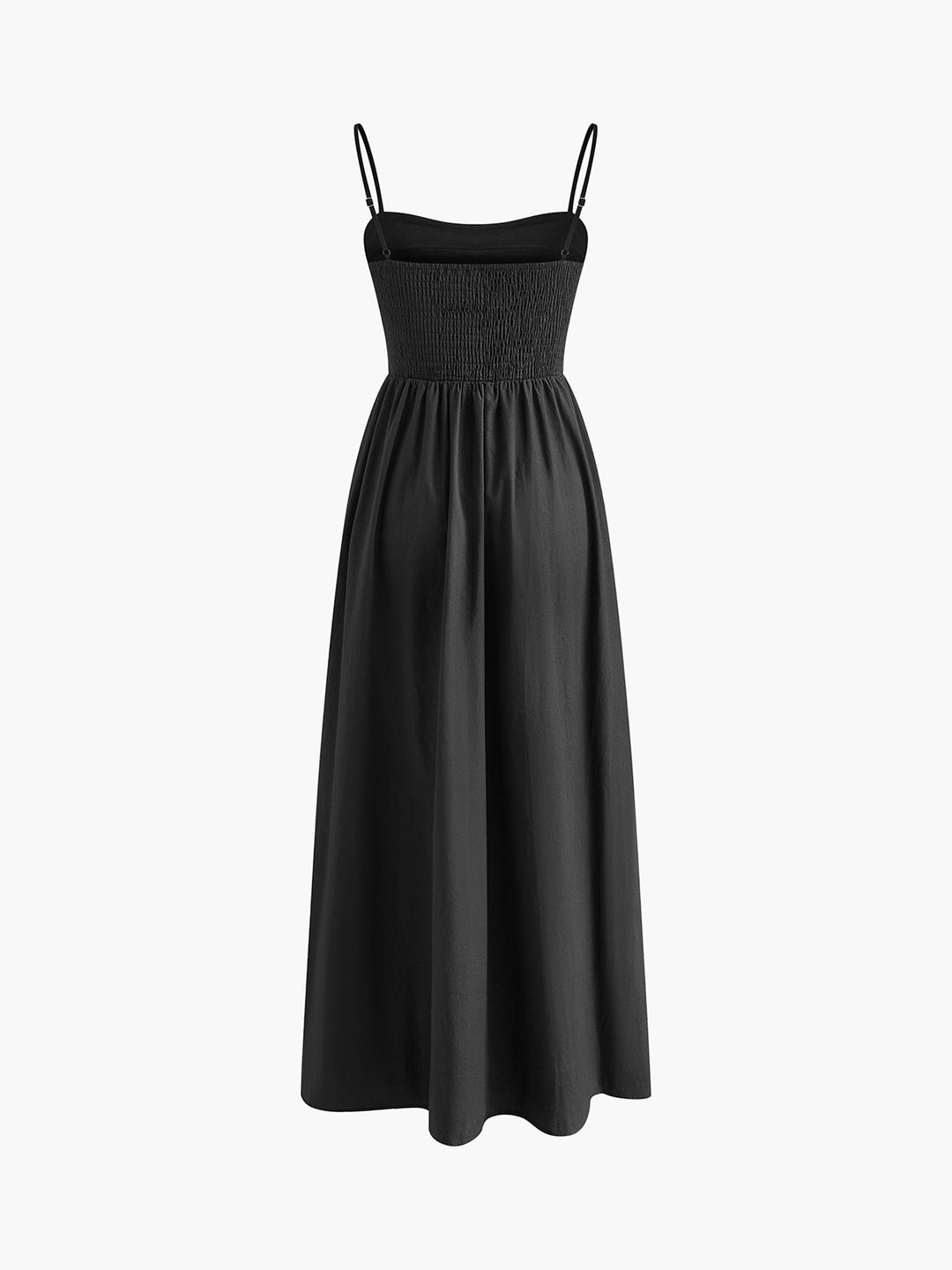 ワンピースその他 TheLatest Loose black dress in cotton Sexy Black Maxi Dress - Bustier Maxi Dress - Side Slit Maxi