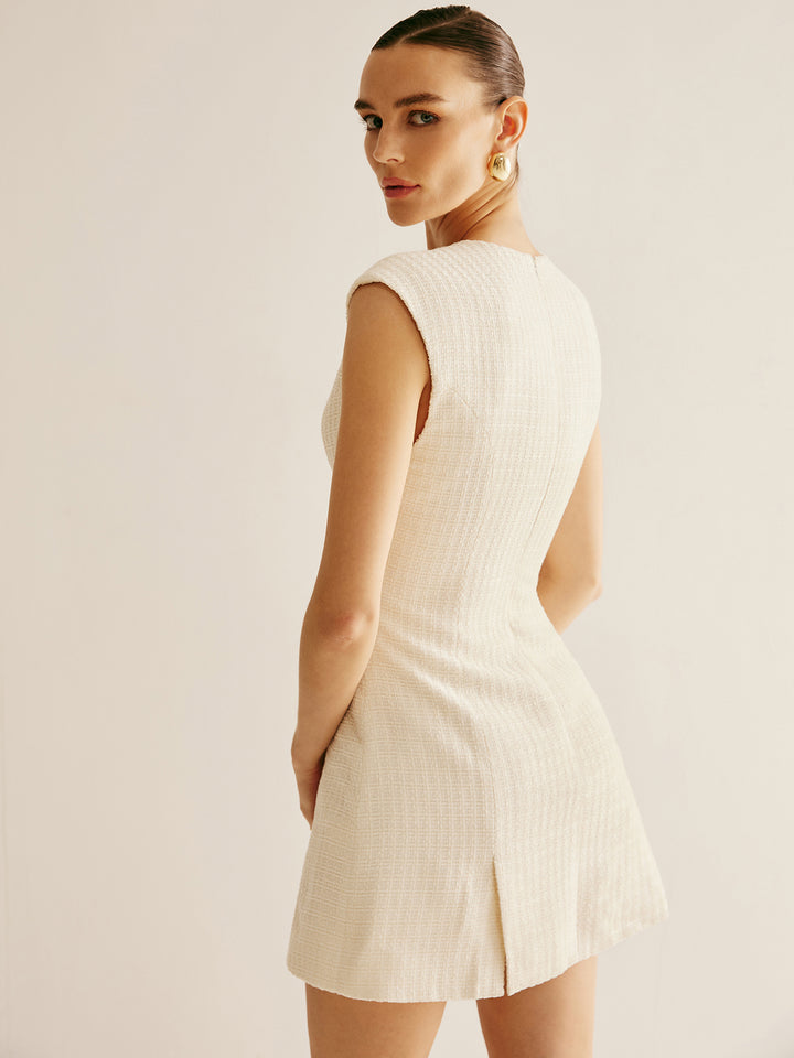 ワンピース ETMON Slip Tweed Dress, White REFORMATION Jaine Tweed Mini Dress Size 4 | eBay
