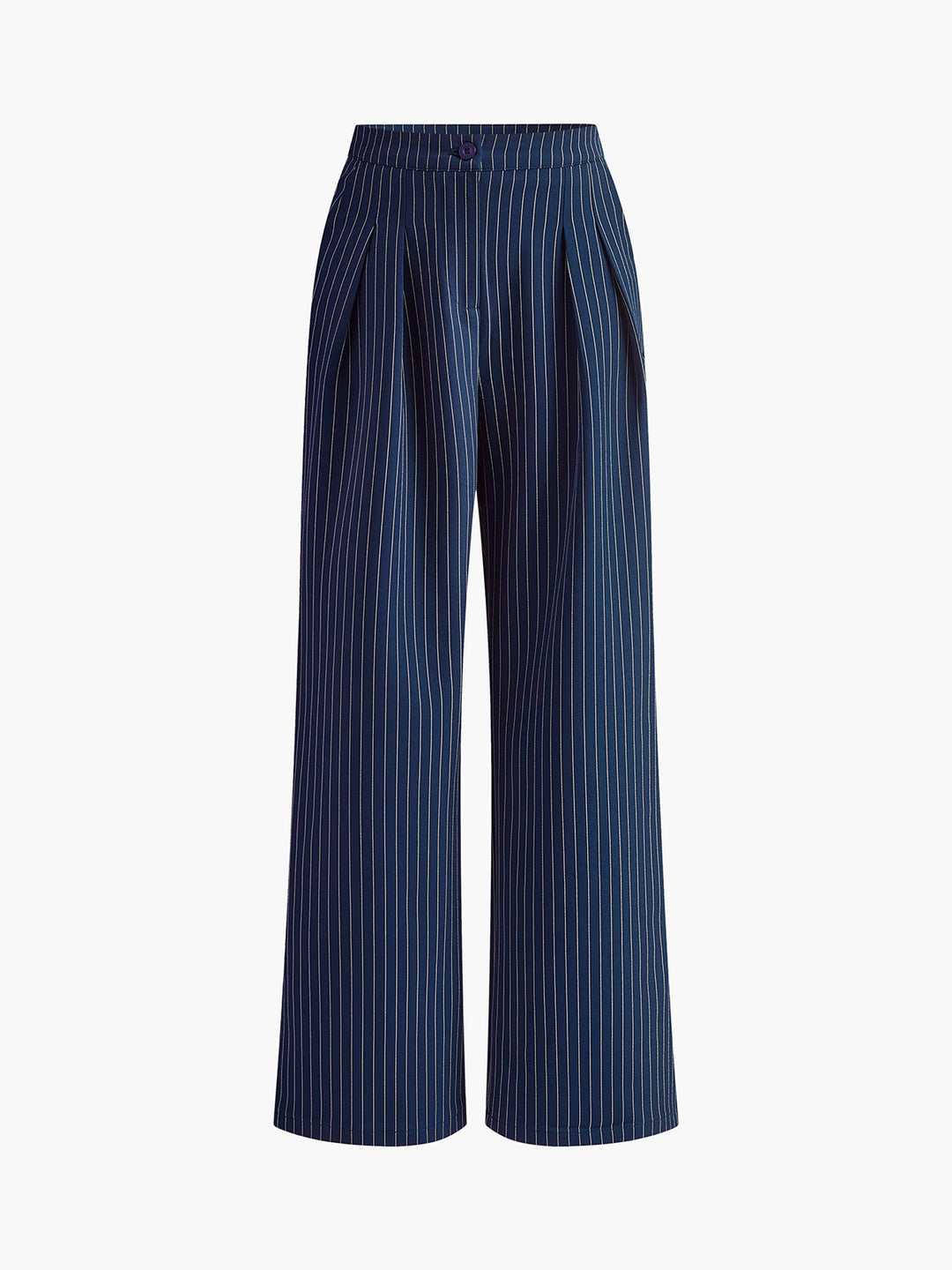 Pinstripe Pleated Wide-Leg Pants – COMMENSE