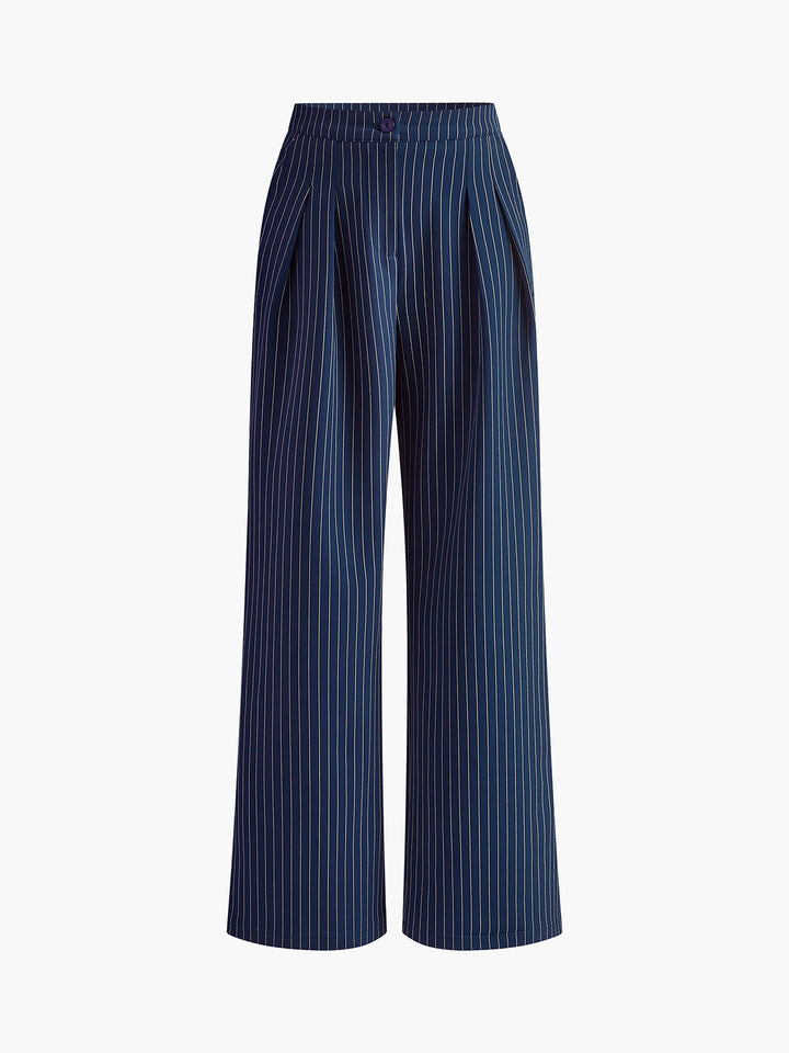 パンツ baggy stripe slacks navy normcore Super baggy striped slacks, navy, normcore