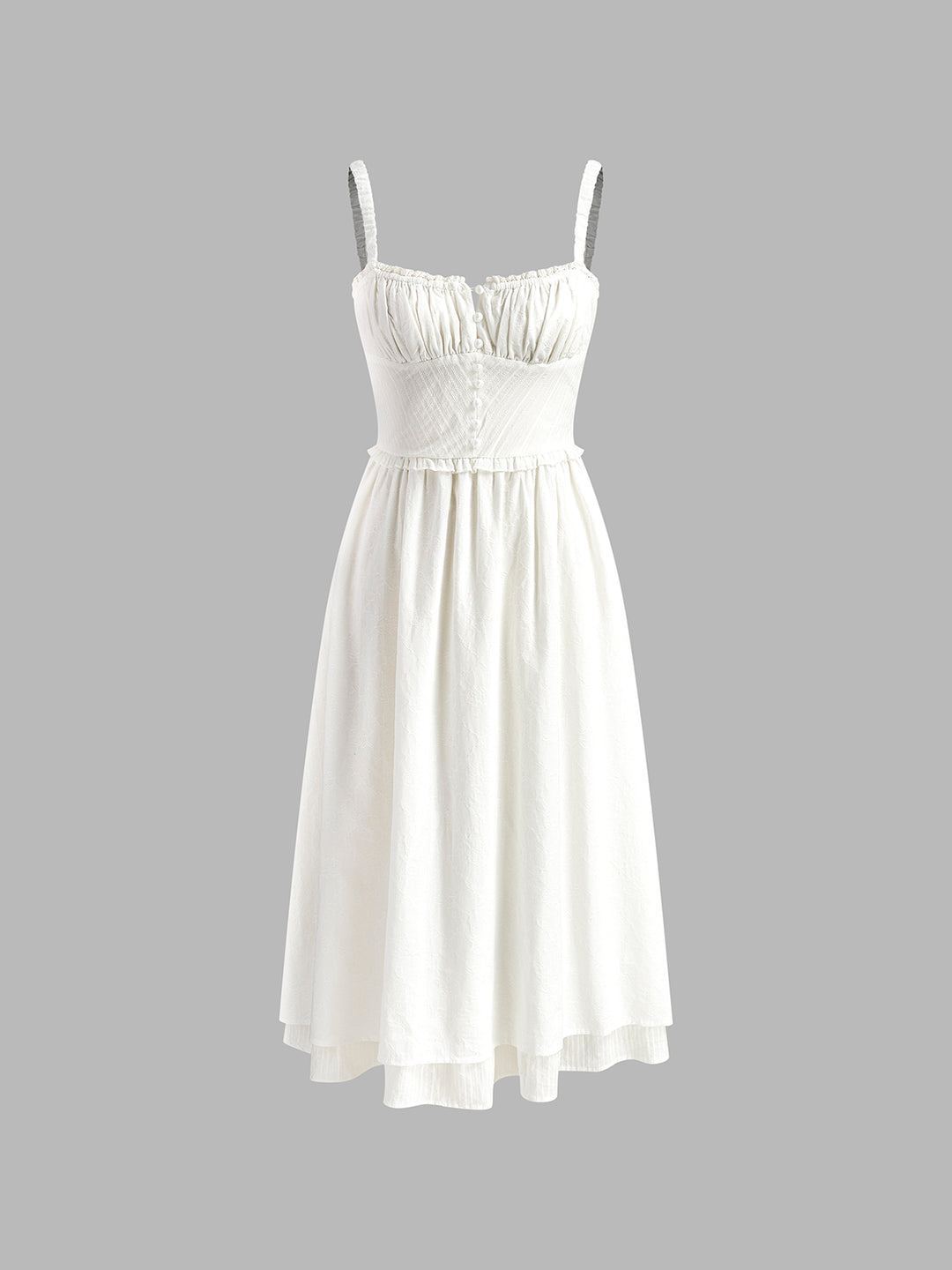 ruffle hem cami plain midi dress Ruffle Hem Cami Plain Midi Dress