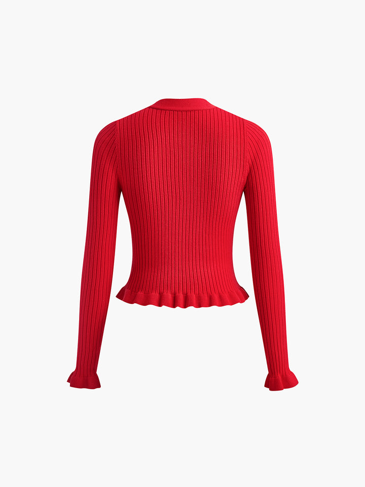 Her lip to - Lace Trimmed Pearl-Button Cardiganの通販 by