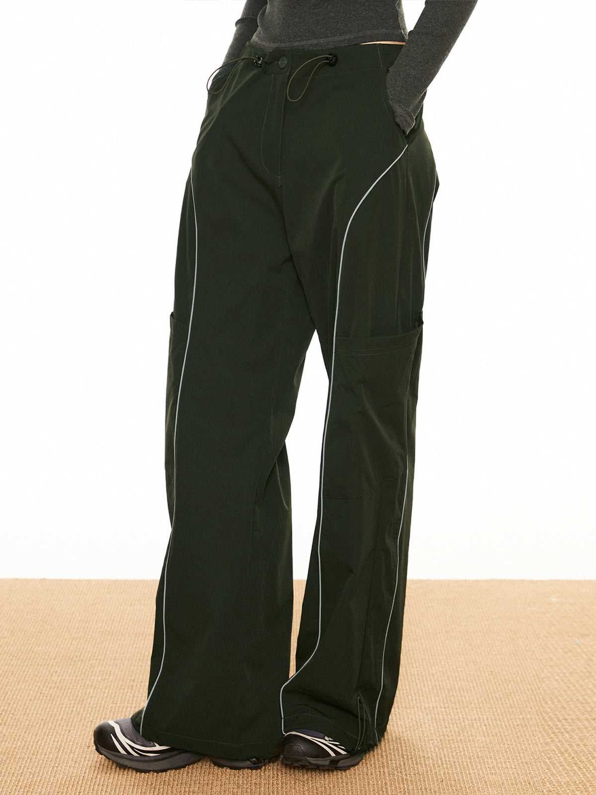 Contrast Piping Drawstring Pants | COMMENSE