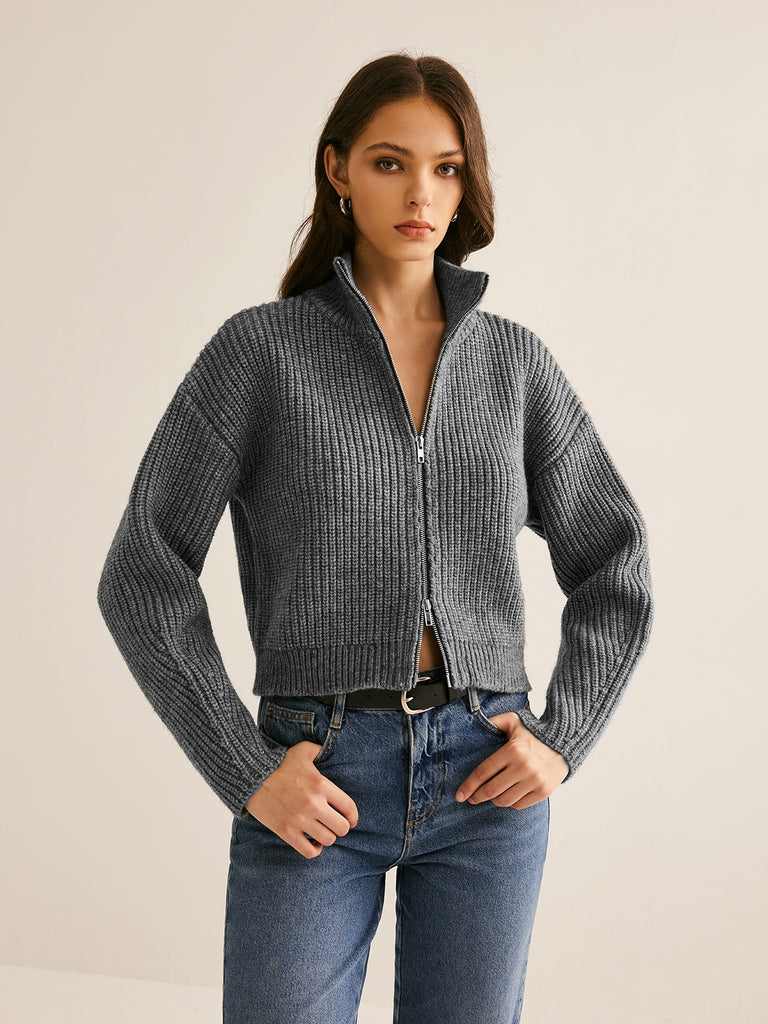 トップス archive comme ca ism double zip Knit Plain Double Zip Cardigan – COMMENSE